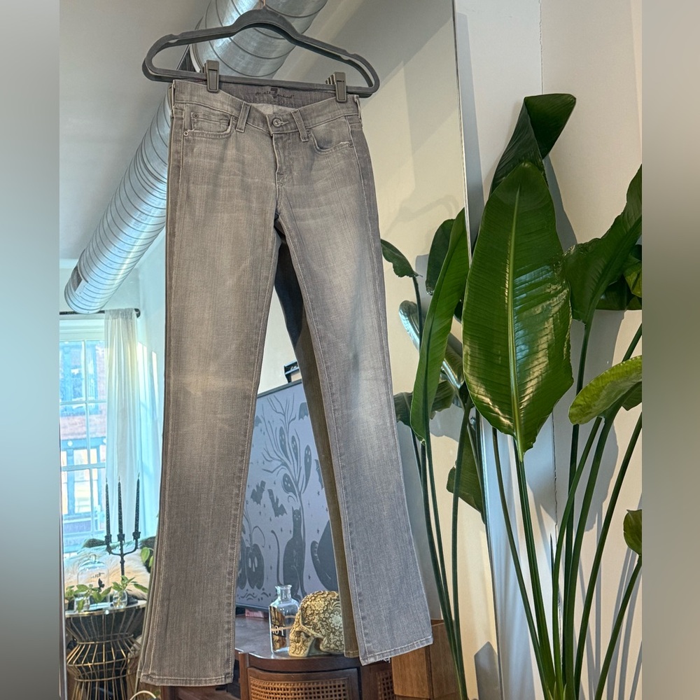Vintage 7 For All Mankind Roxy Slim Fit Style Gray Wash Jeans